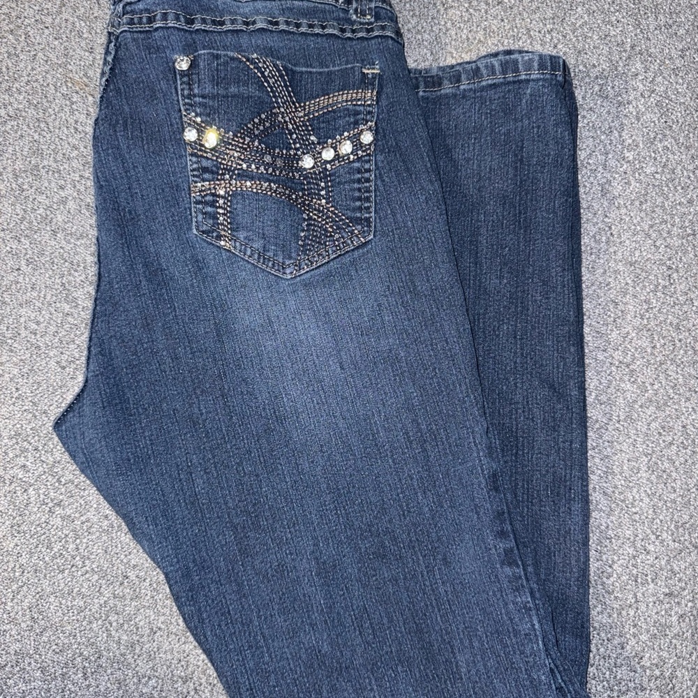 Stylish Y2K Jeans with Embellished Pocket